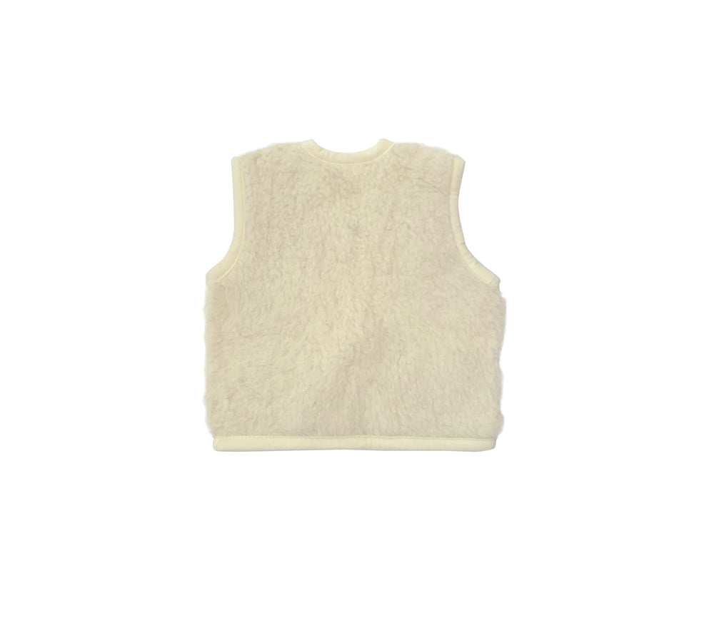 Alwero - Bodywarmer Alpen Junior, Biowolle, NATUREL