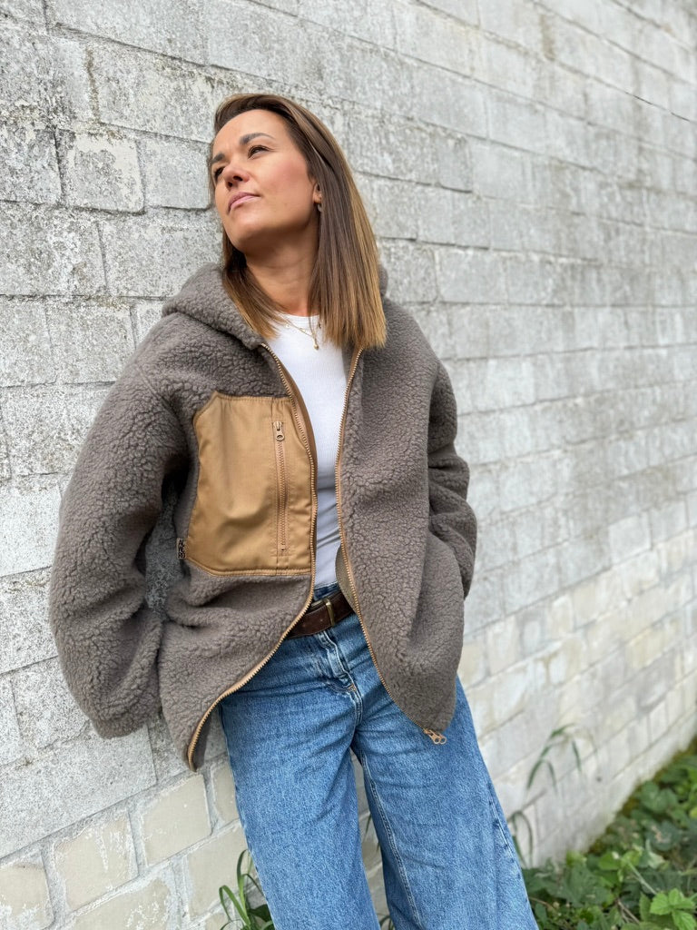 Alwero - Jacke "PATA" Adult mit Kapuze, MOUSE, Biowolle Ultra Light