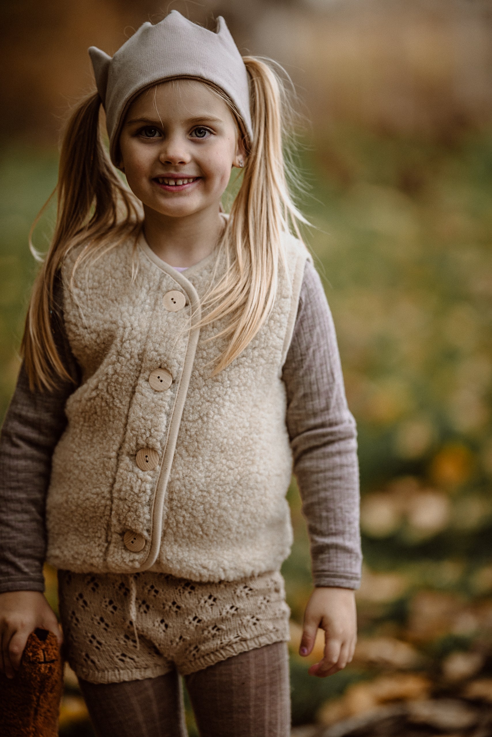 Alwero - Bodywarmer "PO" Junior, Biowolle, Sand Brown, ultra light