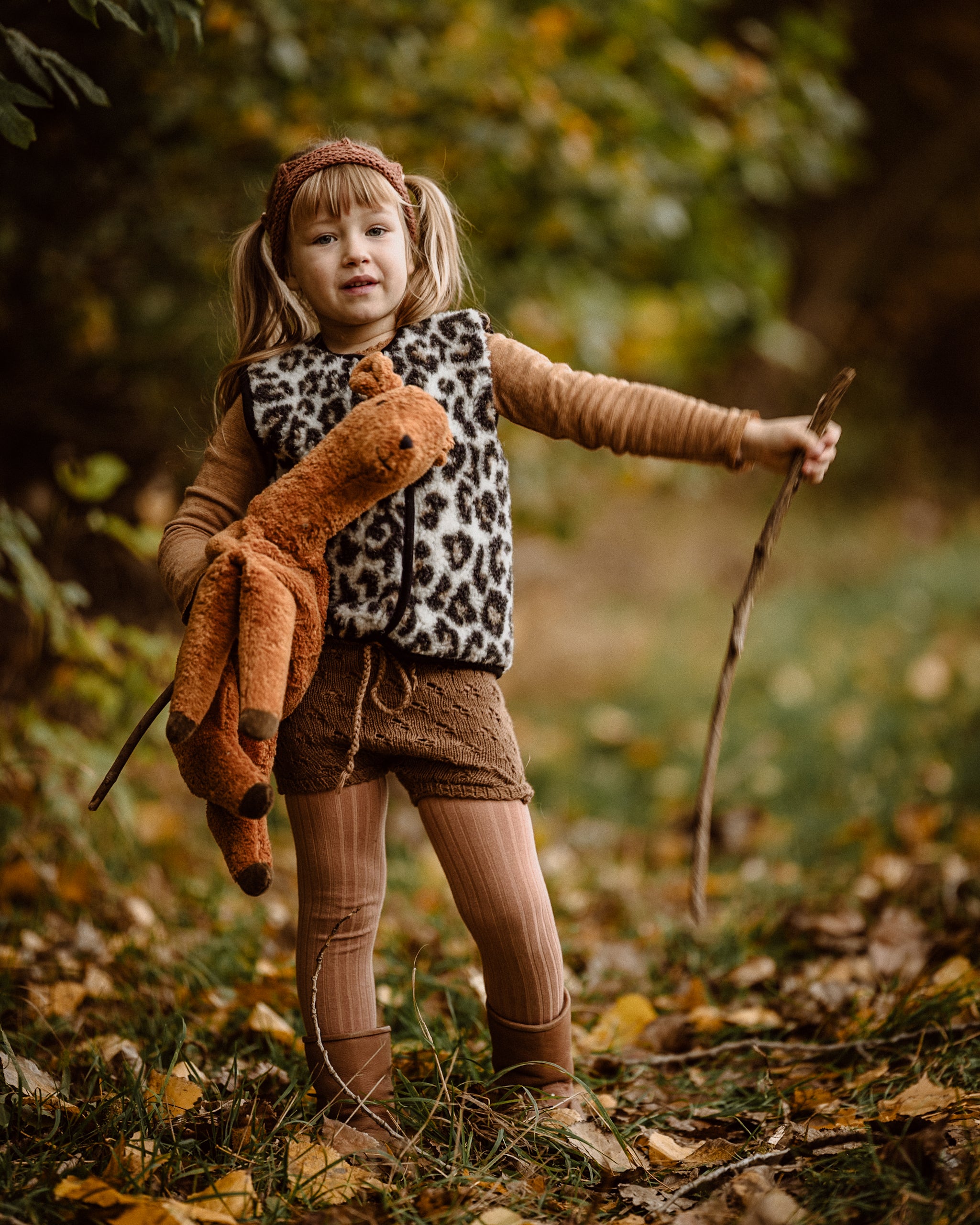 Alwero - Bodywarmer "TYB" Junior, Biowolle, LEOPARD WHITE, ultra light