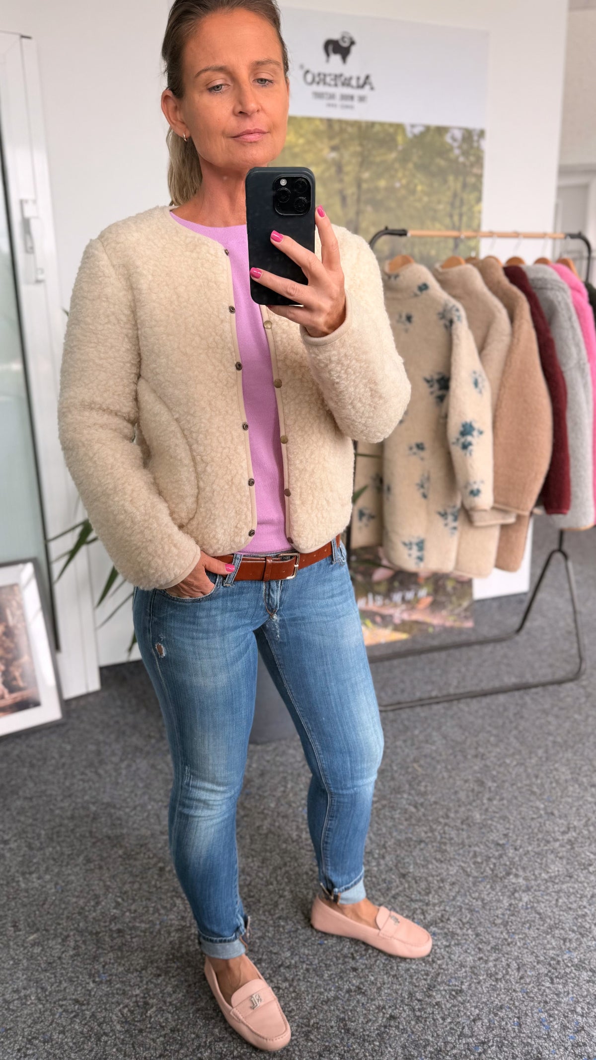Alwero - Jacket Women KALLY, Biowolle, ENGLISH TEA