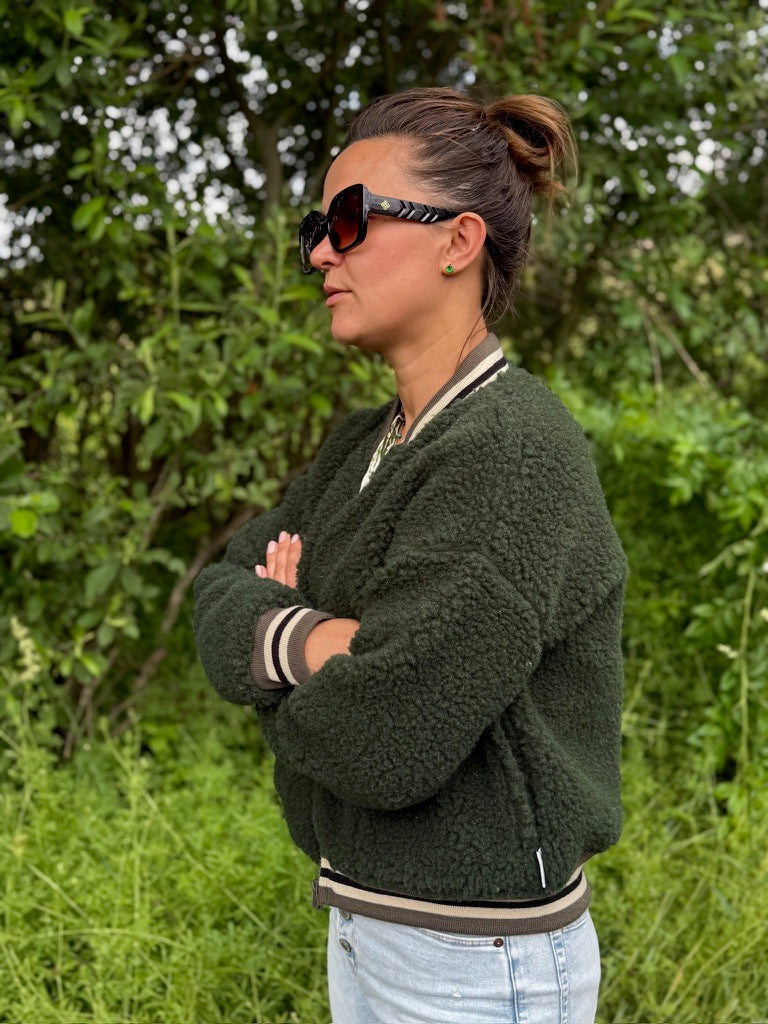 Alwero - Jacke BOOM, DARK GREEN, Merinowolle, ultra light
