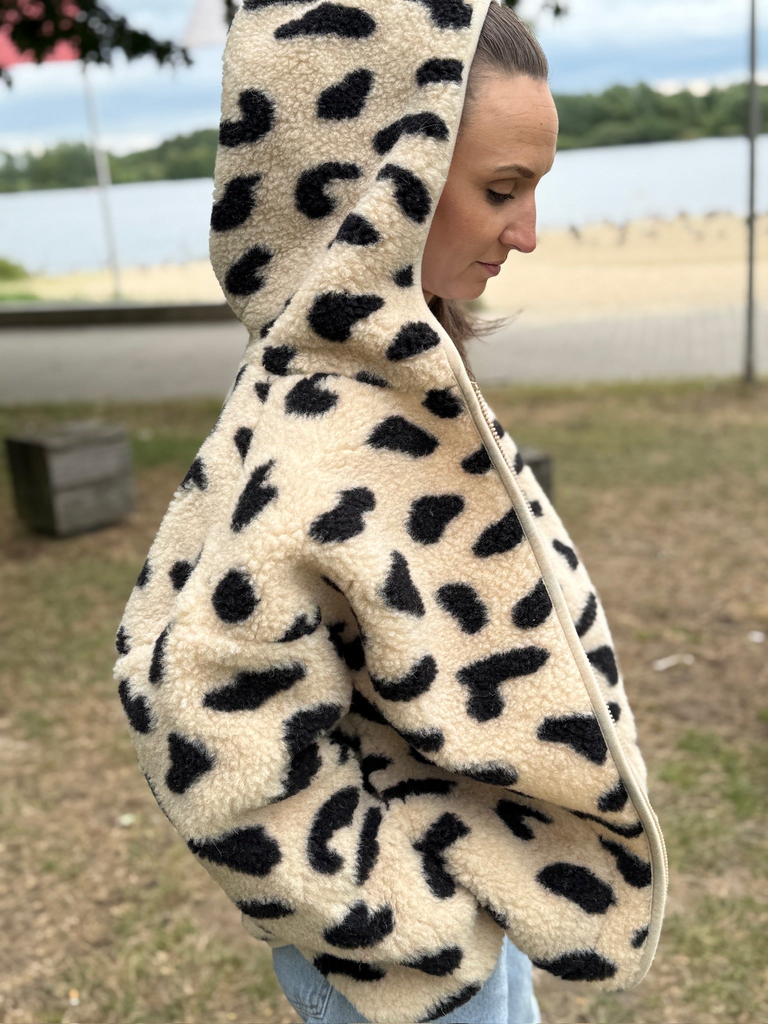 Alwero - Jacke mit Kapuze "KUFA" Adult, Biowolle, GEPARD, ultra light