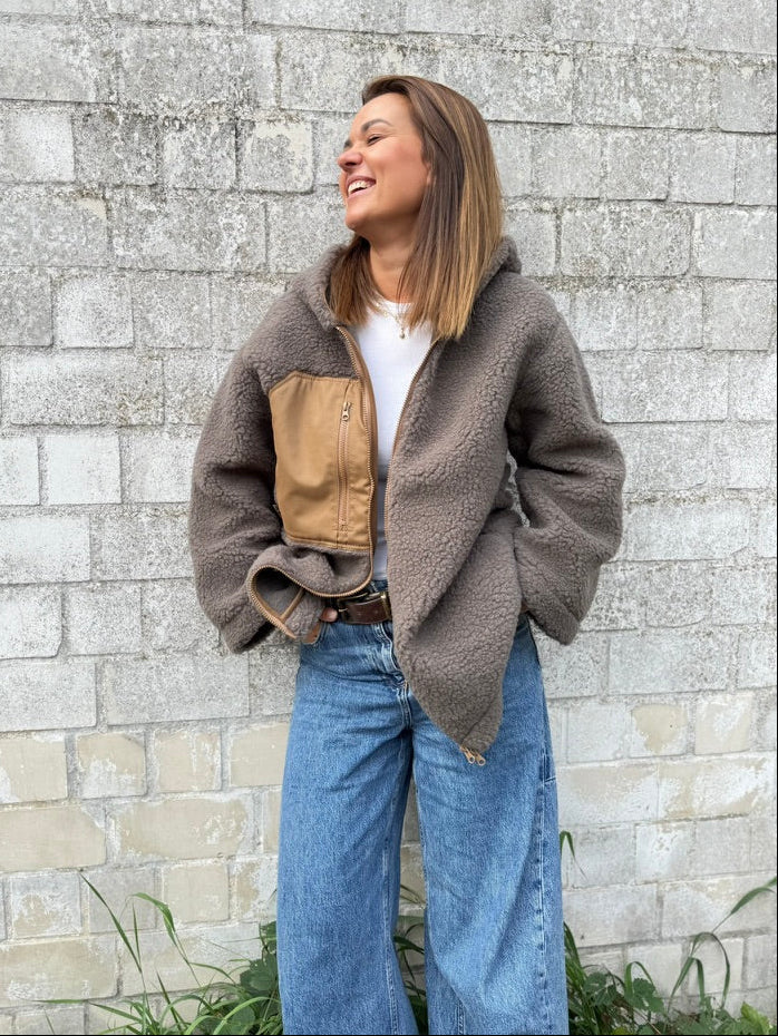 Alwero - Jacke "PATA" Adult mit Kapuze, MOUSE, Biowolle Ultra Light