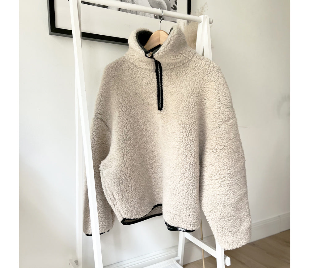 Alwero – Sweater BEL, Oversize, Sand Brown, Biowolle