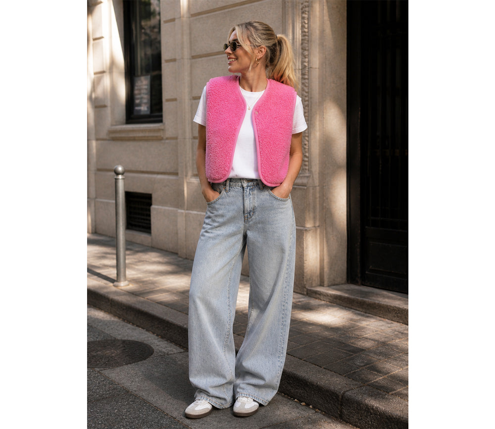 Alwero - Weste "CAMINO" Adult, BUBBLE GUM, Merinowolle, ultra light
