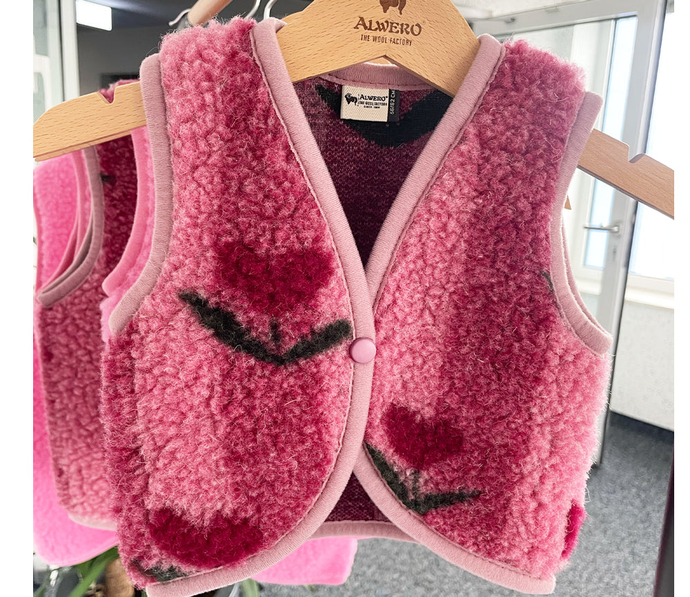 Alwero - Bodywarmer "LULU" Junior, CHERRY, Merinowolle, ultra light - LIMITED EDITION