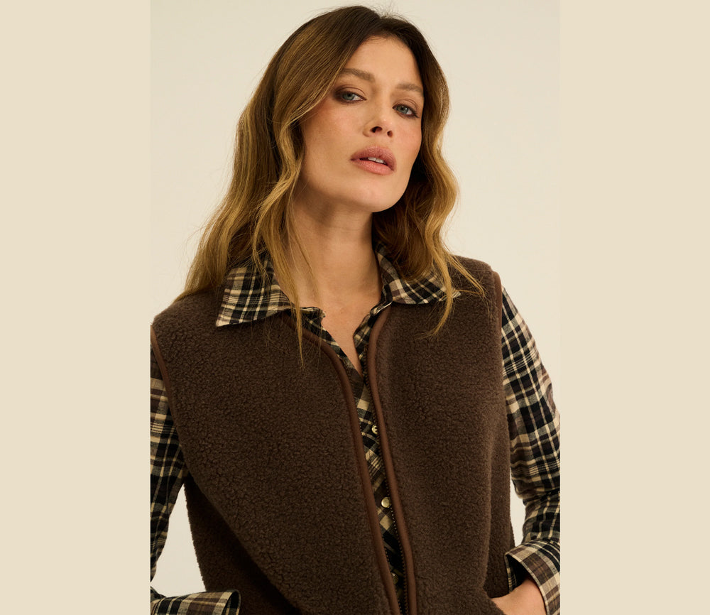 Alwero - Weste "POS" Adult, Biowolle, CHOCO MARTINI , ultra light