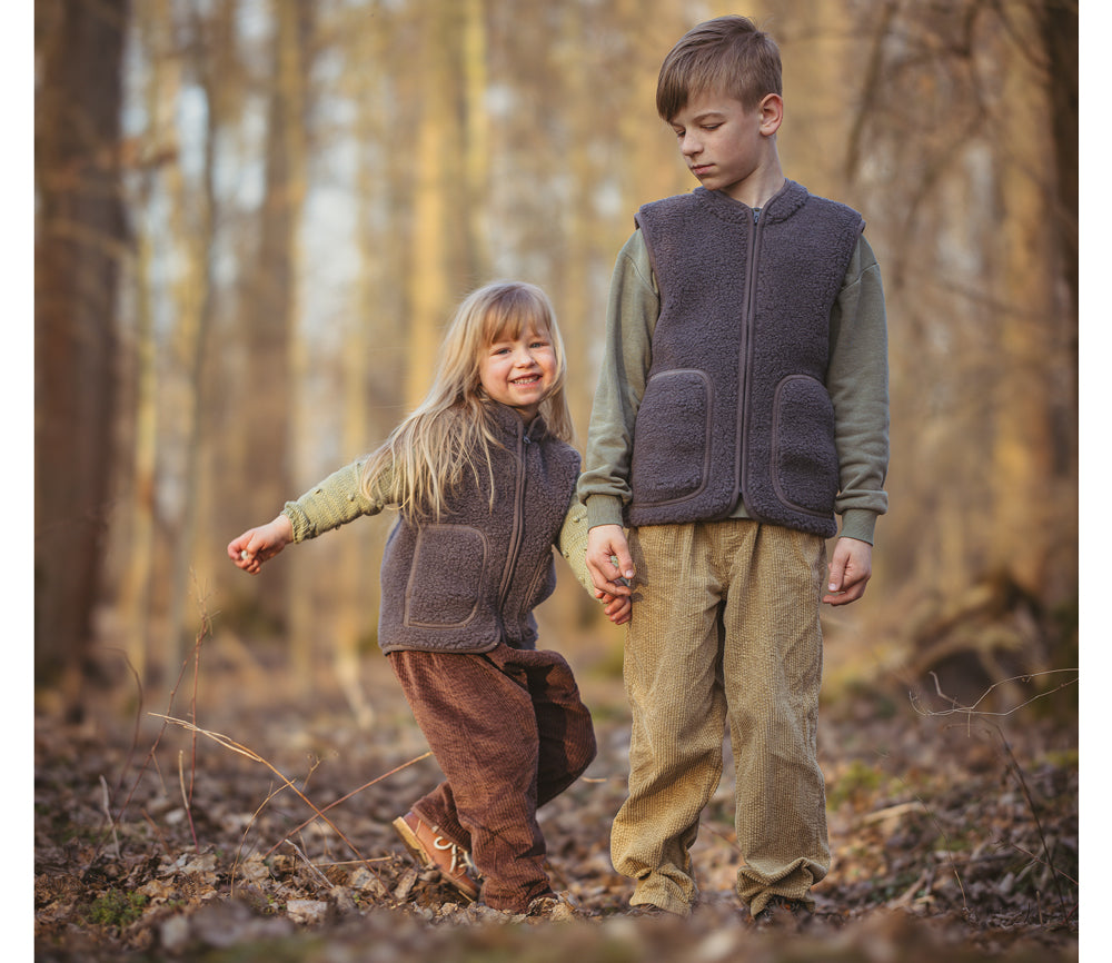 Alwero - Bodywarmer RUDI Junior, Anthrazit, Biowolle ultra light