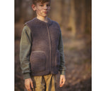 Alwero - Bodywarmer RUDI Junior, Anthrazit, Biowolle ultra light
