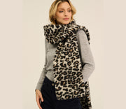 Alwero - Schal "FAB", Leopard White Ultra Light, 230x21cm