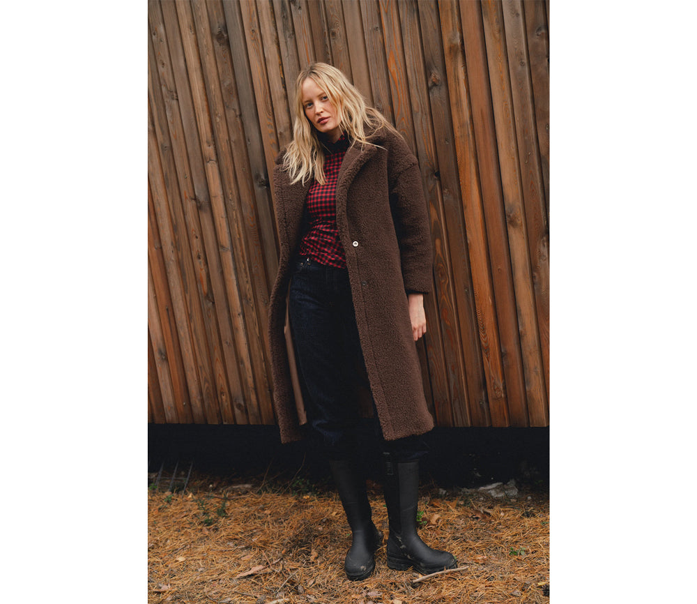 Alwero - Mantel "TEDDY MAX" Adult,  CHOCOLATE MARTINI, Biowolle Ultra Light