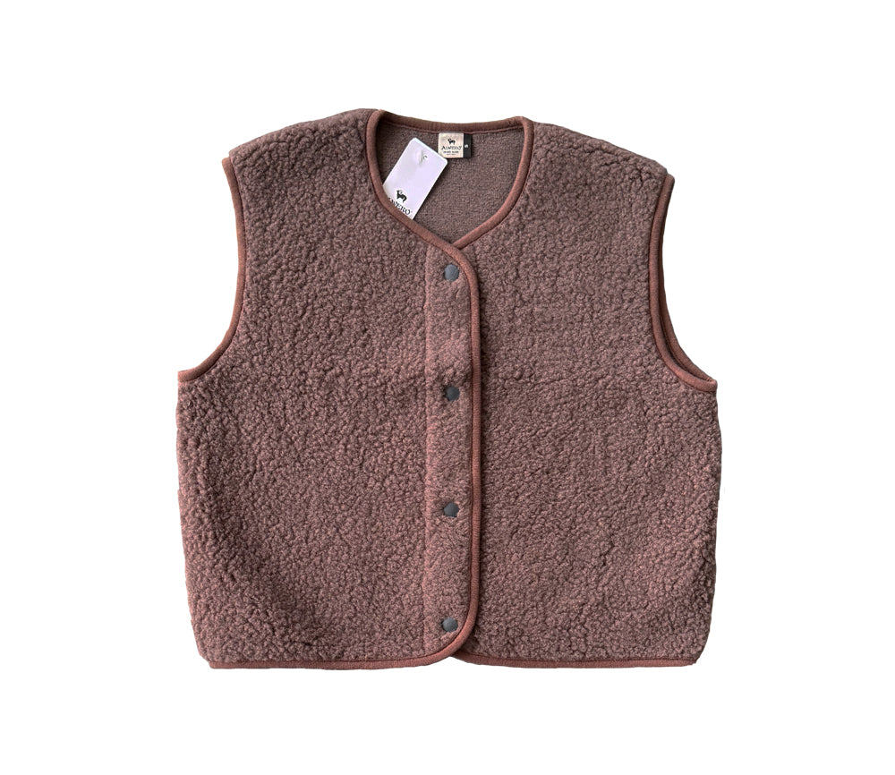 Alwero - Bodywarmer "TYB" ADULT, Biowolle, CHOCO MARTINI, ultra light