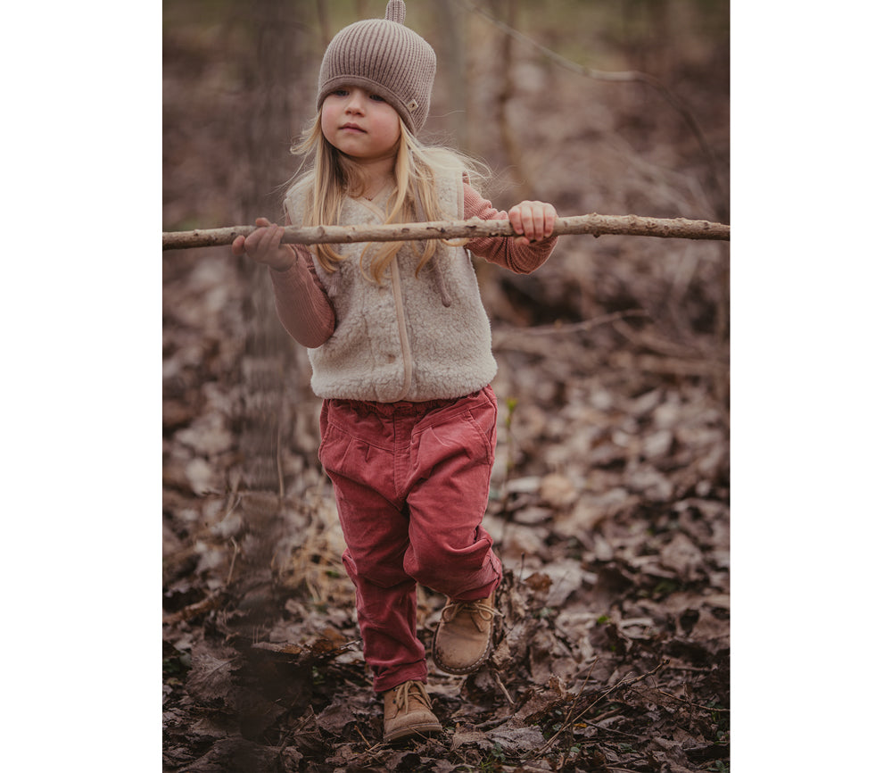 Alwero - Bodywarmer "TYB" Junior, Biowolle, Sand Brown, ultra light