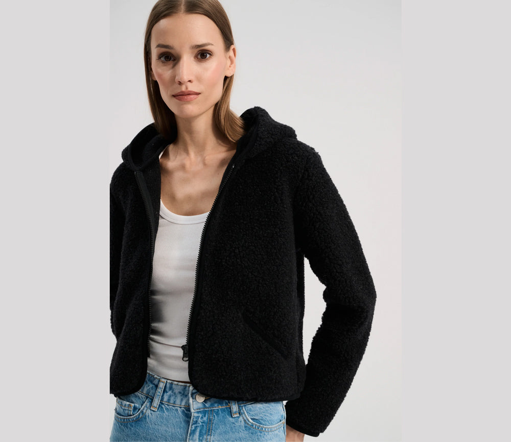 Alwero - Übergangsjacke "YPOS" Adult, Biowolle, Deep Black, ultra light