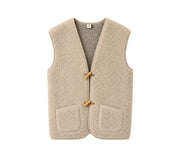 Alwero - Bodywarmer "Alpen 3.0" Adult, Biowolle, Sand Brown, ultra light