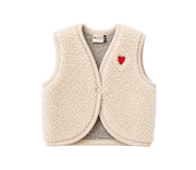 Alwero - Bodywarmer LULU, ultra light, Biowolle, SANDY BROWN mit HERZ, Special Edition