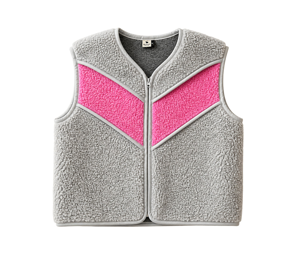 Alwero - Weste "TIDE" Adult,  SILVER / BUBBLE GUM, Merinowolle, ultra light - LIMITED EDITION