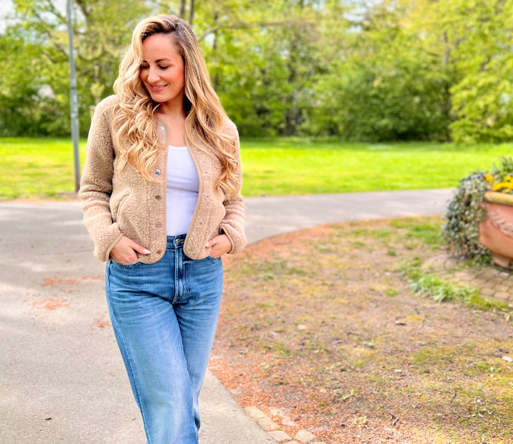 Alwero - Jacke "TYBS" Adult,  TAN, Biowolle Ultra Light