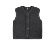 Alwero - Bodywarmer "TYB" ADULT, organic wool, ANTHRACITE, ultra light
