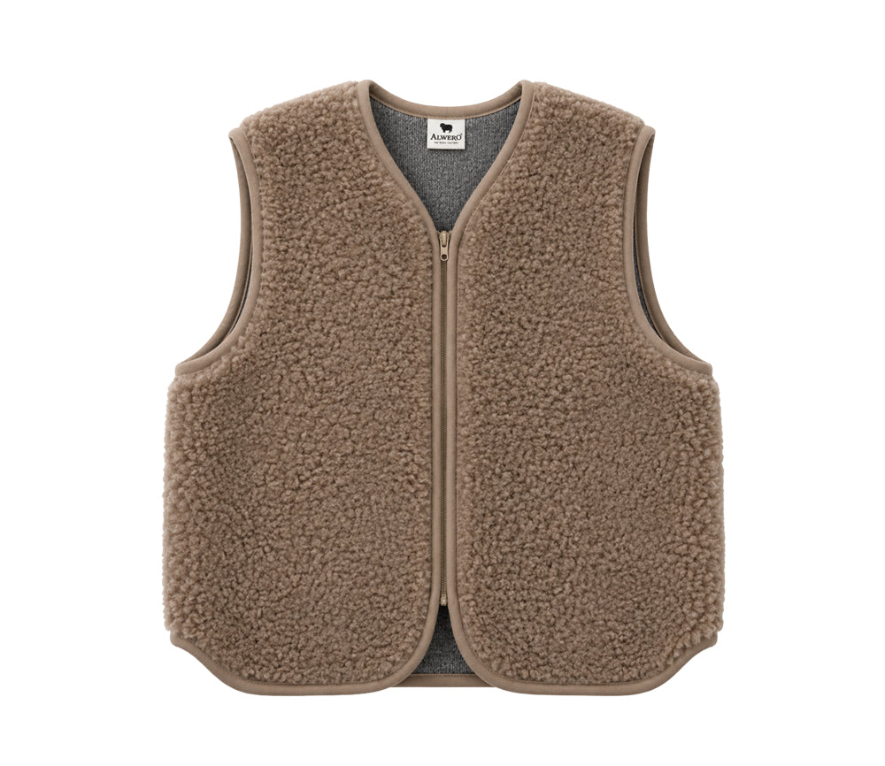 Alwero - Weste "ALF ZIP" Adult, MOUSE, Merinowolle