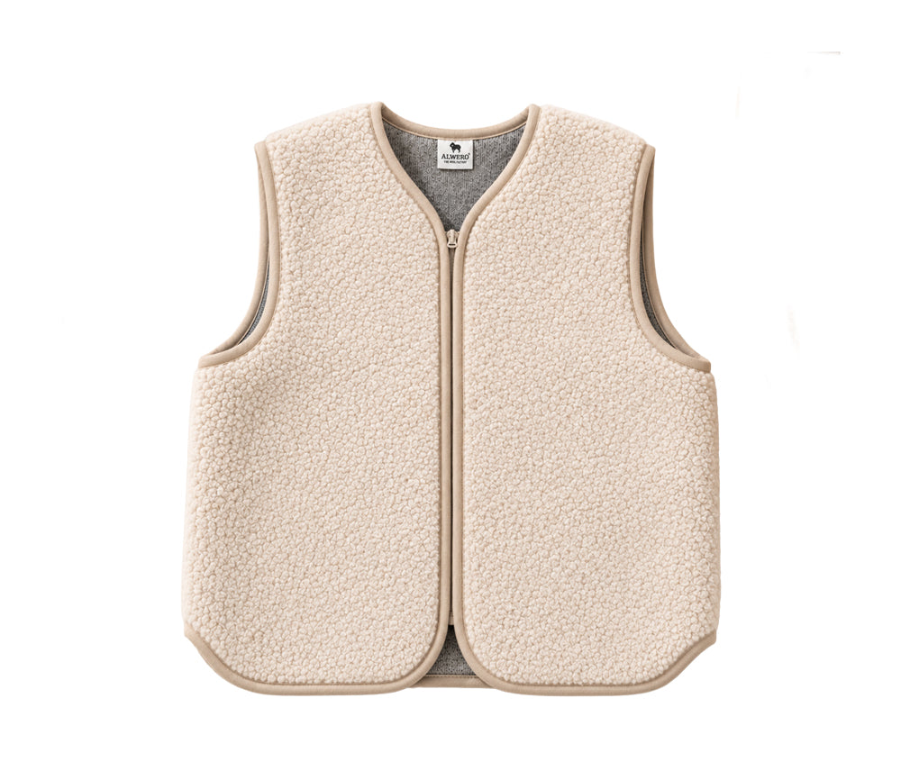 Alwero - Weste "ALF ZIP" Adult, SAND BROWN, Merinowolle