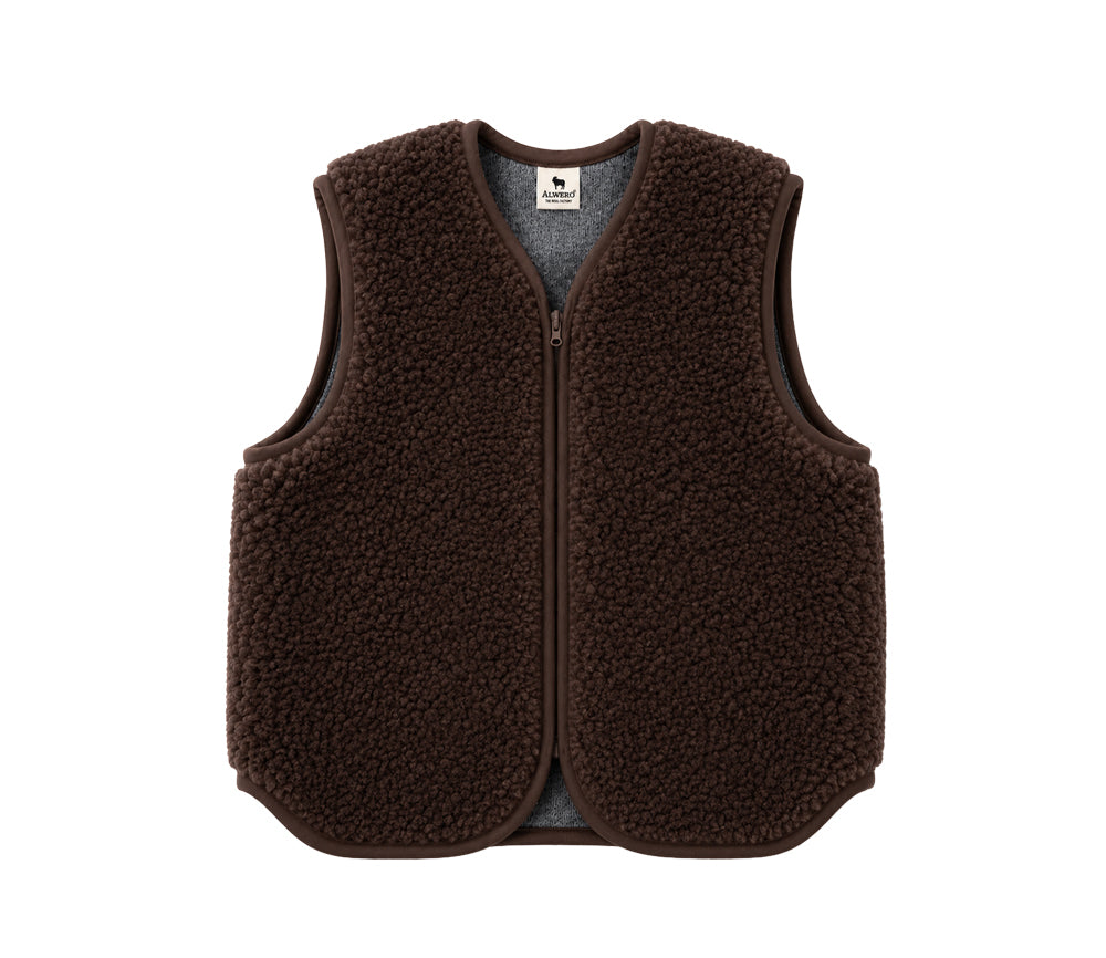 Alwero - Weste "ALF ZIP" Adult, CHOCO MARTINI, Merinowolle