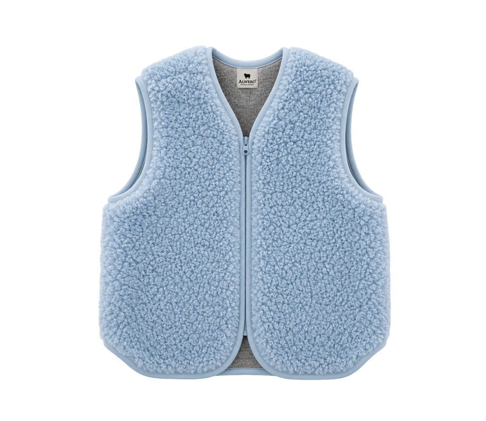 Alwero - Weste "ALF ZIP" Adult, Icy Blue, Merinowolle