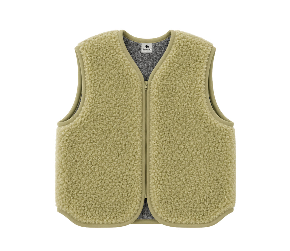 Alwero - Weste "ALF ZIP" Adult, PISTACHIO, Merinowolle