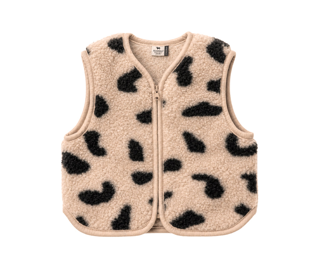 Alwero - Weste "ALF ZIP" JUNIOR, GEPARD, Merinowolle