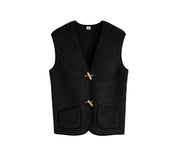 Alwero - Bodywarmer "Alpen 3.0" Adult, Biowolle, Deep Black, ultra light