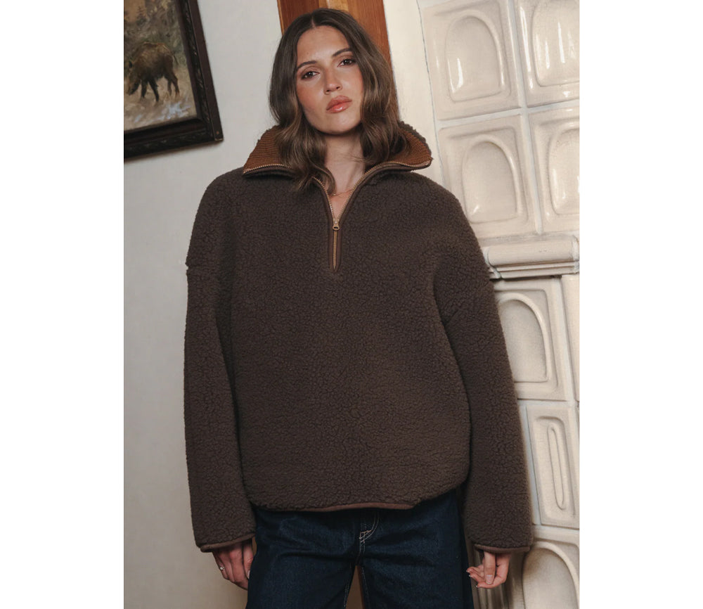 Alwero - Sweater BEL, Oversize CHOCO MARTINI, Biowolle, ULTRA LIGHT