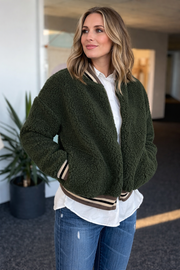 Alwero - Jacke BOOM, DARK GREEN, Merinowolle, ultra light
