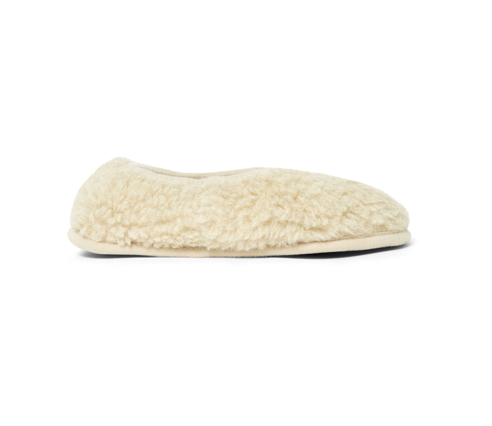 Alwero - Hausschuhe, Ballerina ADULT, NATURAL, Biowolle