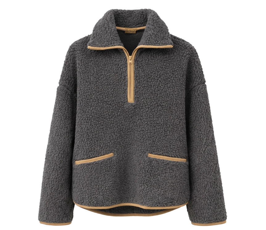 Alwero - Sweater BELIN, Oversize, ANTHRACITE, Biowolle