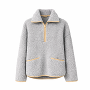 Alwero - Sweater BELIN, Oversize, SILVER, Biowolle