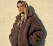 Alwero - Jacke BLANCS, Oversize, CHOCOLATE MARTINI, Biowolle