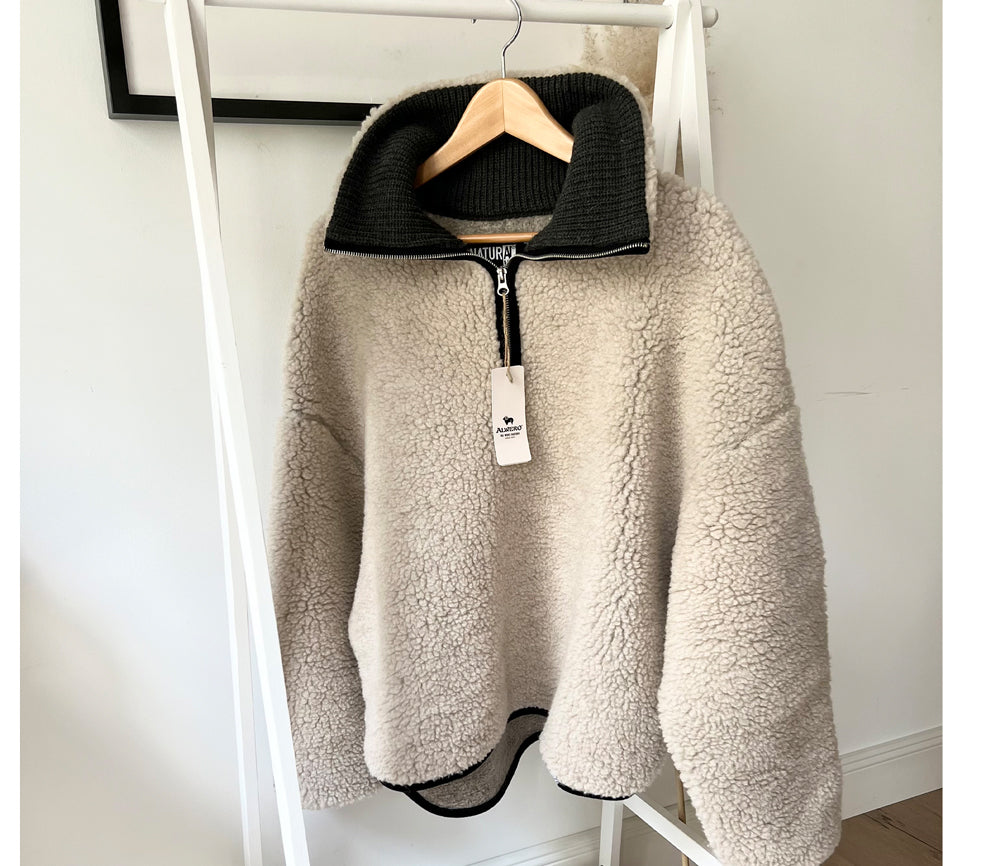 Alwero – Sweater BEL, Oversize, Sand Brown, Biowolle