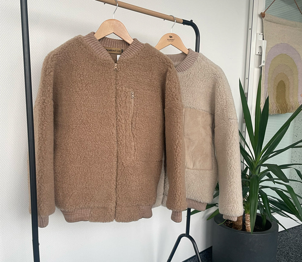 Alwero - Jacke BOMBER 2.0, TAN, Biowolle, ultra light