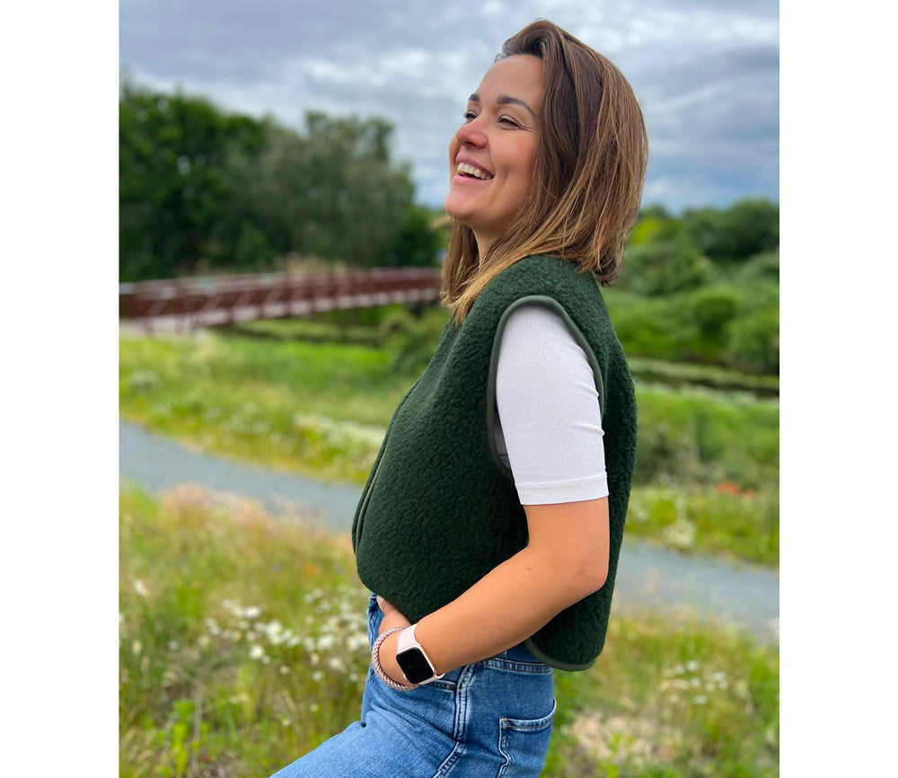 Alwero - Weste "CAMINO" Adult, DARK GREEN, Biowolle Ultra Light