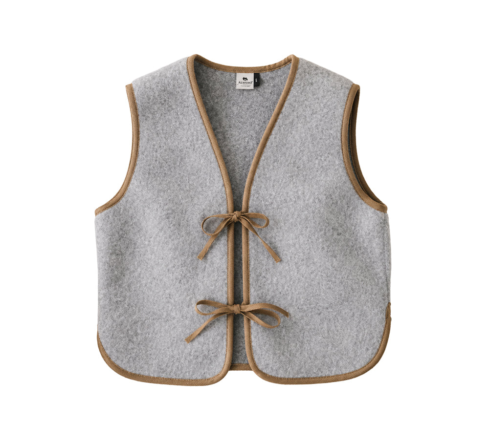 Alwero - Weste "KIS" Adult, SILVER, Wolle Ultra Light, gebürstet