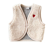 Alwero - Bodywarmer LULU, ultra light, Biowolle, SANDY BROWN mit HERZ, Special Edition