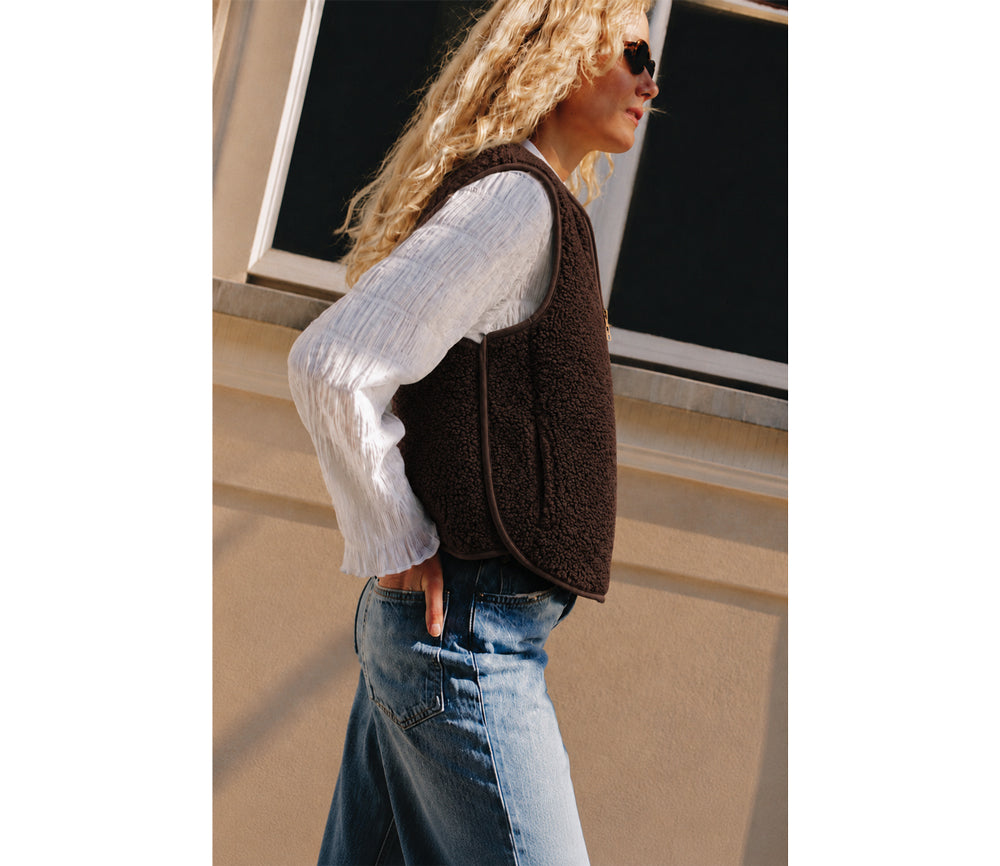 Alwero - Weste "MERIN" Adult, CHOCO MARTINI, Merinowolle Ultra Light
