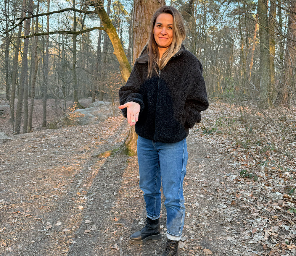 Alwero - Jacke NISEKO, Oversize, Deep Black, Biowolle