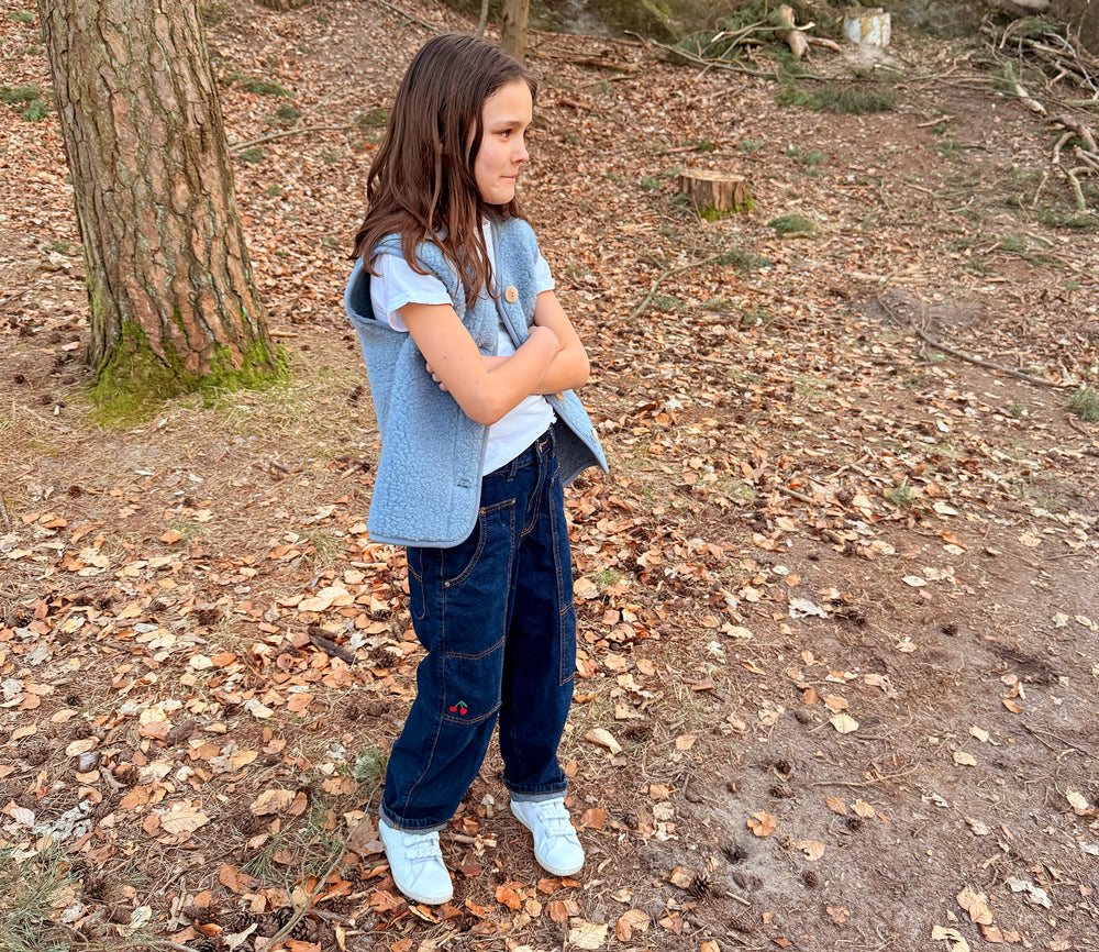 Alwero - Bodywarmer "TYB" Junior, Biowolle, ICY BLUE, ultra light