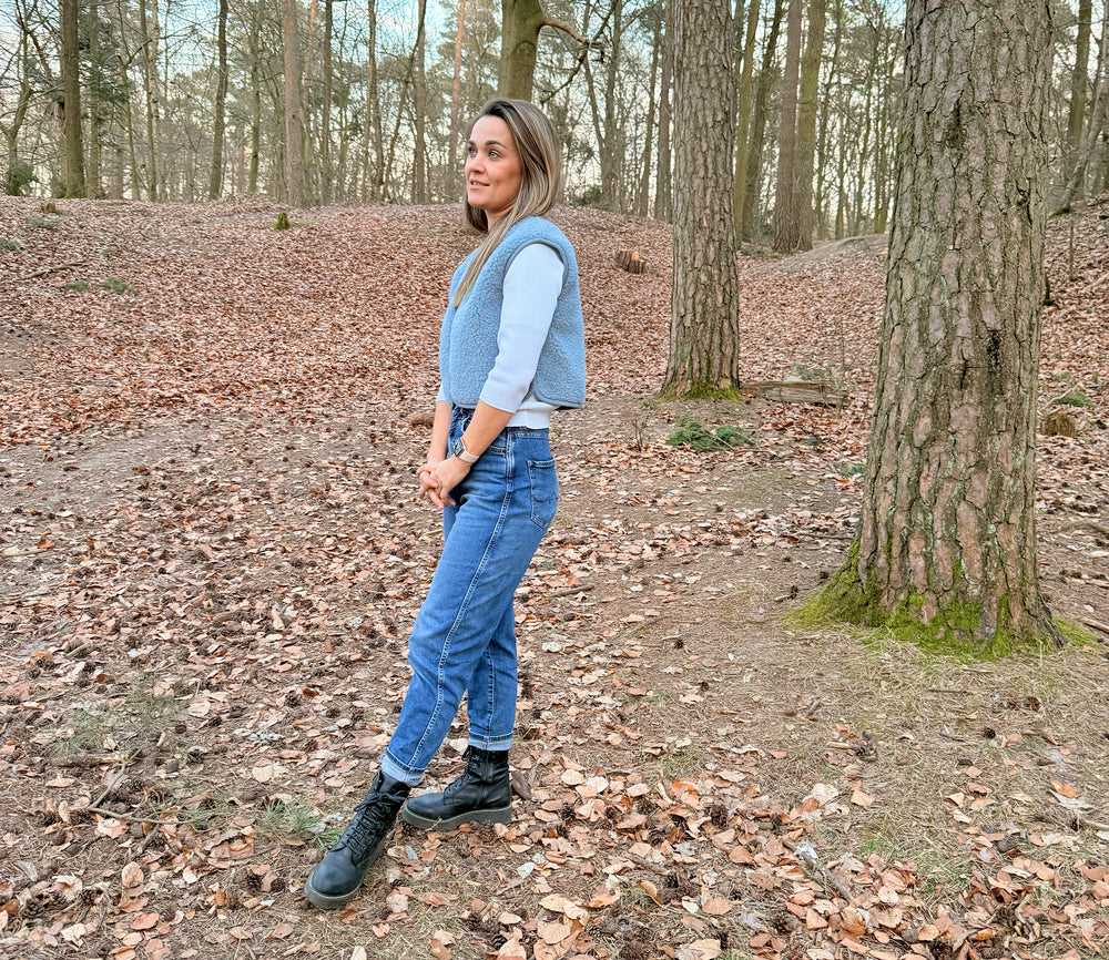 Alwero - Weste "POS" Adult, Biowolle, Icy Blue, ultra light