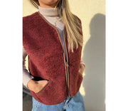 Alwero - Weste "POS" Adult, Biowolle, RED MULTI DOTS, ultra light