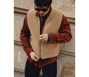 Alwero - Weste "POS" MEN, TAN, Merinowolle, ultra light