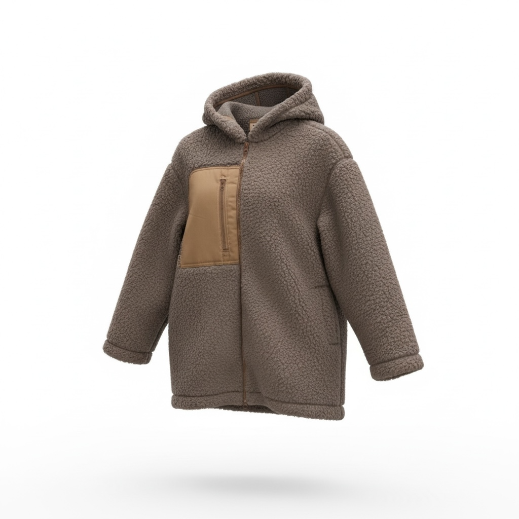 Alwero - Jacke "PATA" Adult mit Kapuze, MOUSE, Biowolle Ultra Light