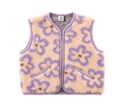 Alwero - Bodywarmer "POS" Junior, FLOWS APRICOT, Merinowolle, ultra light - LIMITED EDITION